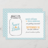 ヴィンテージメイソンジャー結婚式のSave the Date セーブザデート (正面/裏面)