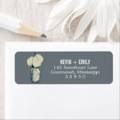 ヴィンテージメイソンジャー&アジサイ |差出人住所 ラベル (インサイチュ)