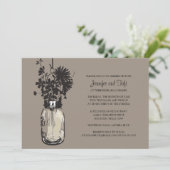ヴィンテージメイソンジャー＆ワイルドフラワーズ リハーサルディナー 招待状 (スタンド正面)
