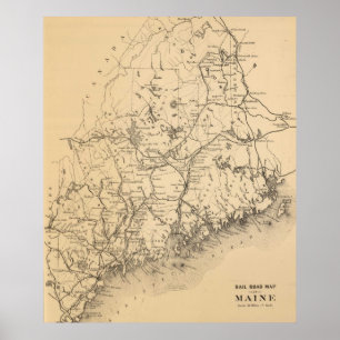 ヴィンテージメインの地図(1894) ポスター