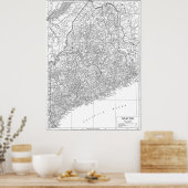 ヴィンテージメインの地図（1911年） ポスター (キッチン)