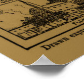 ヴィンテージメインの地図(1912) – タン ポスター (角)