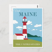 ヴィンテージメインコーストライトハウストラベル ポストカード (正面/裏面)