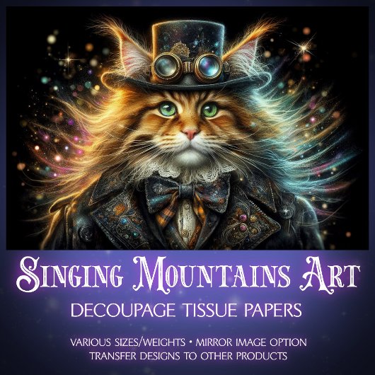 ヴィンテージメインコーンステームパンクお洒落デクページ 薄葉紙