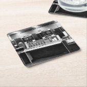 ヴィンテージメインフレームコンピュータ スクエアペーパーコースター (アングル)