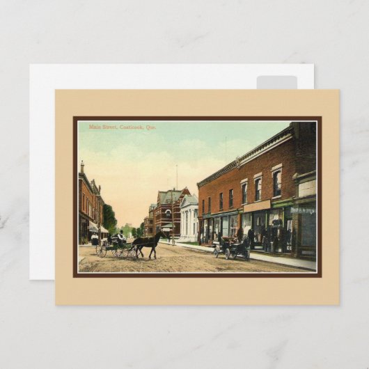ヴィンテージメイン通りコーティクックケベック ポストカード (正面/裏面)
