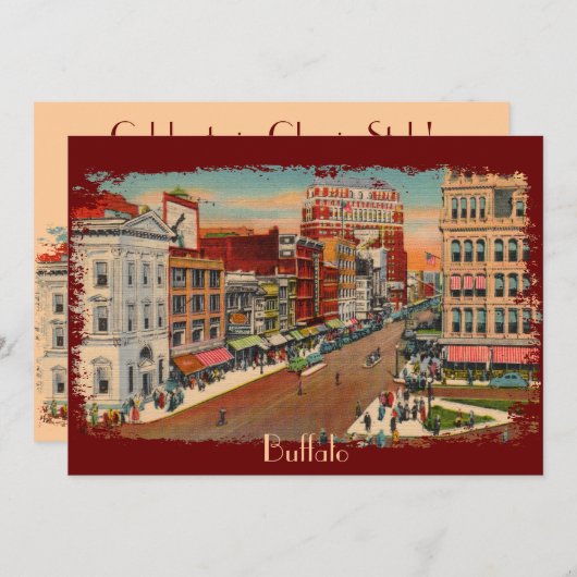 ヴィンテージメイン通りバッファローパーティの招待状 招待状 (正面/裏面)