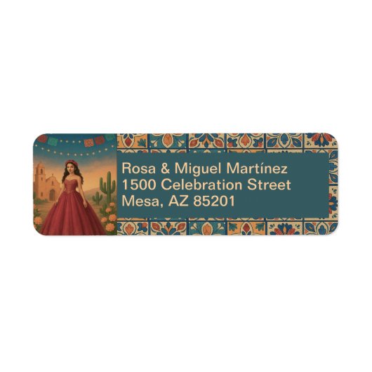 ヴィンテージメキシカンセアニラテーマ差出人住所 ラベル (正面)