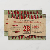 ヴィンテージメキシカンフィエスタ50th誕生日パーティー 招待状 (正面/裏面)