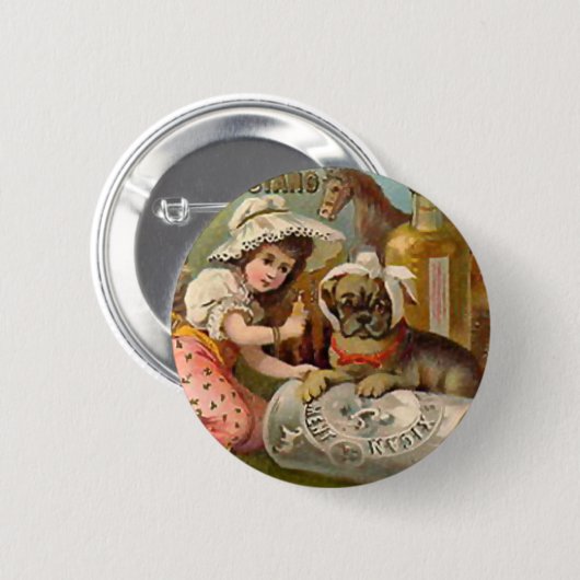 ヴィンテージメキシコのマスタング塗布剤Ad 缶バッジ (正面&裏面)