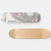 ヴィンテージメキシコの地図（1855年） スケートボード (横)