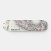 ヴィンテージメキシコの地図（1855年） スケートボード (横)