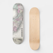 ヴィンテージメキシコの地図（1855年） スケートボード (正面)