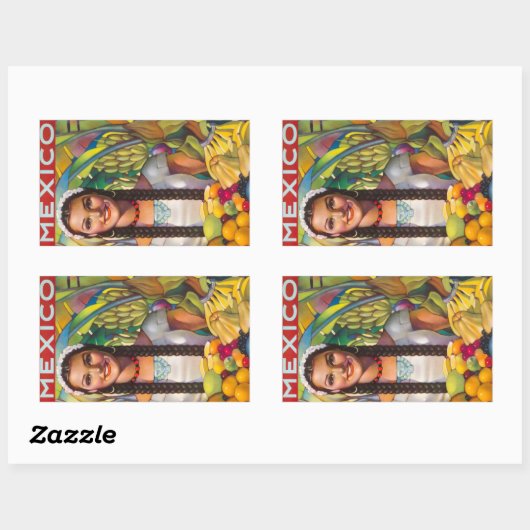 ヴィンテージメキシコの果実 長方形シール (シート)