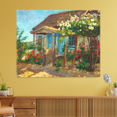 ヴィンテージメキシココテージバラつる植物 キャンバスプリント (インサイチュ (リビング))