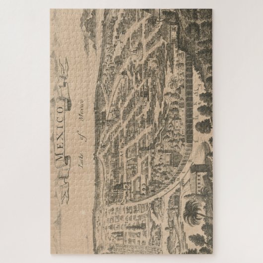 ヴィンテージメキシコシティの絵図(1890) ジグソーパズル (縦)