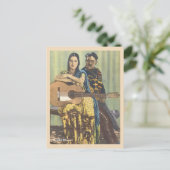 ヴィンテージメキシコ人女性(ギター) ポストカード (スタンド正面)