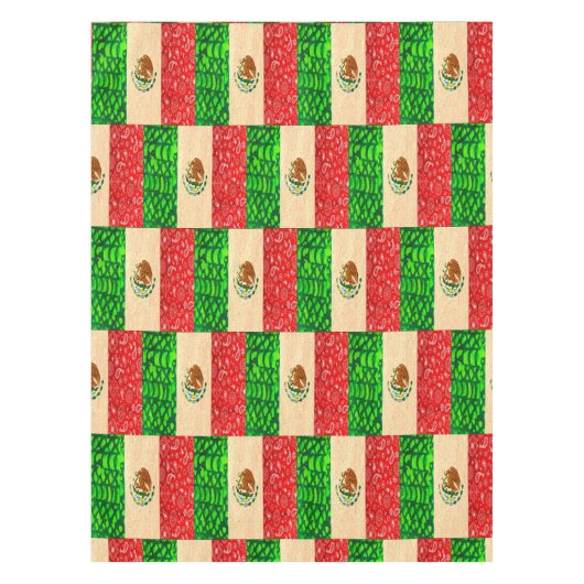 ヴィンテージメキシコ国旗 テーブルクロス (正面)