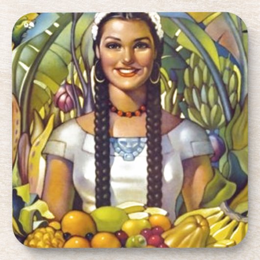 ヴィンテージメキシコ旅行観光広告 コースター (正面)