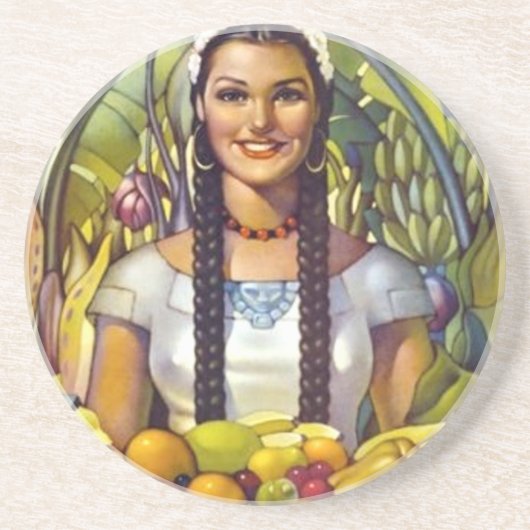 ヴィンテージメキシコ旅行観光広告 コースター (正面)