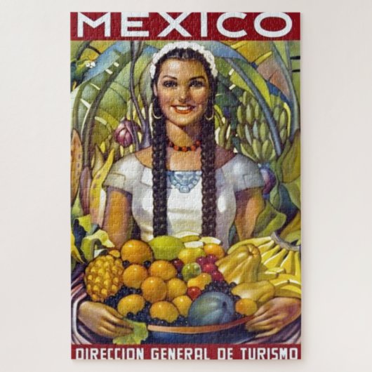 ヴィンテージメキシコ旅行観光広告 ジグソーパズル (縦)