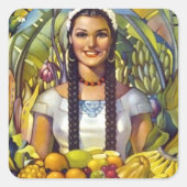 ヴィンテージメキシコ旅行観光広告 スクエアシール (正面)