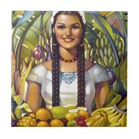 ヴィンテージメキシコ旅行観光広告 タイル (正面)