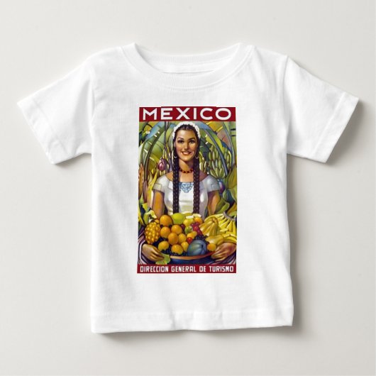ヴィンテージメキシコ旅行観光広告 ベビーTシャツ (正面)