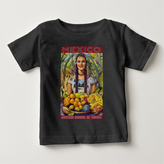 ヴィンテージメキシコ旅行観光広告 ベビーTシャツ (正面)