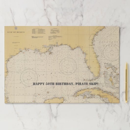 ヴィンテージメキシコ湾の正統航海の図 ペーパーパッド (インサイチュ)