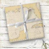 ヴィンテージメキシコ湾の正統航海の図 ラッピングペーパー