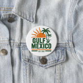 ヴィンテージメキシコ湾ビーチサンセット 缶バッジ (インサイチュ)