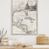 ヴィンテージメキシコ湾地図(1798) ポスター (キッチン)