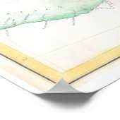 ヴィンテージメキシコ湾地図（1852年） ポスター (角)