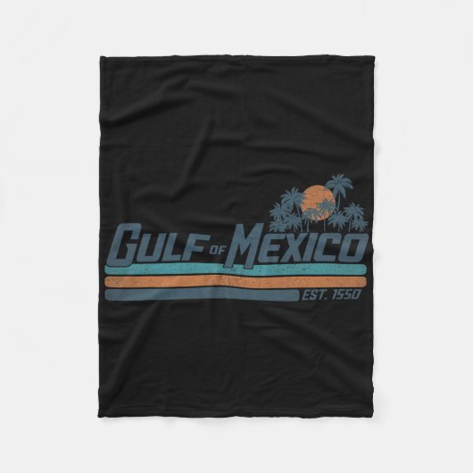 ヴィンテージメキシコ湾1550ビーチパームスサマーバック フリースブランケット (正面)