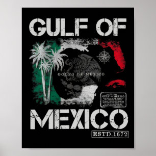 ヴィンテージメキシコ湾1672歴史地図レトロベア ポスター