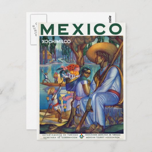 ヴィンテージメキシコ – メキシコの旅行観光アートワーク ポストカード (正面/裏面)
