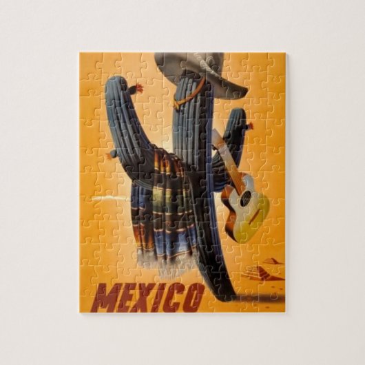 ヴィンテージメキシコ – メキシコ旅行観光広告 ジグソーパズル (縦)