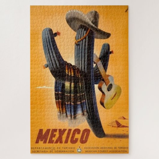 ヴィンテージメキシコ – メキシコ旅行観光広告 ジグソーパズル (縦)