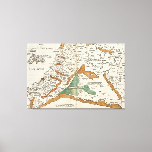 ヴィンテージメソポタミアの地図(1482) キャンバスプリント (正面)