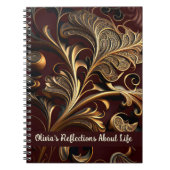 ヴィンテージメタリックブラス離れズダークブラウン ノートブック (正面)