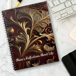 ヴィンテージメタリックブラス離れズダークブラウン ノートブック