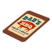 ヴィンテージメタルサイン – パパのBBQ マグネット (左側)