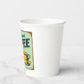 ヴィンテージメタルサイン – 新鮮醸造コーヒー 紙コップ (裏面)