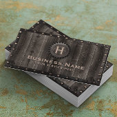 ヴィンテージメタルフレームモノグラムエレガントバーンウッド 名刺