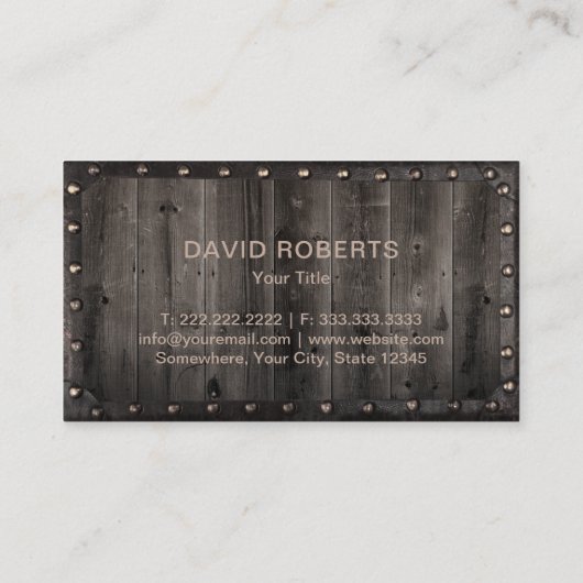 ヴィンテージメタルフレームモノグラムエレガントバーンウッド 名刺 (裏面)