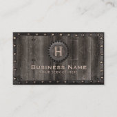 ヴィンテージメタルフレームモノグラムエレガントバーンウッド 名刺 (正面)