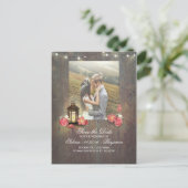 ヴィンテージメタルランタンとウッドフォトデートを保存 案内ポストカード (スタンド正面)