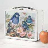 ヴィンテージメタルランチボックスデザインのブルーバード メタルランチボックス (インサイチュ)