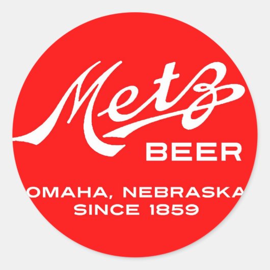 ヴィンテージメッツビールステッカー ラウンドシール (正面)